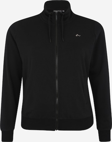 Only Play Curvy Athletic Zip-Up Hoodie 'Elina' in Black: front