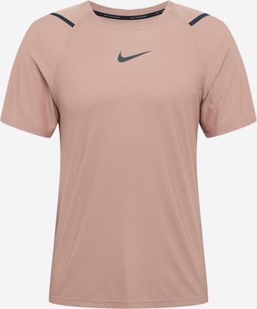 NIKE Performance shirt 'Pro' in Brown: front