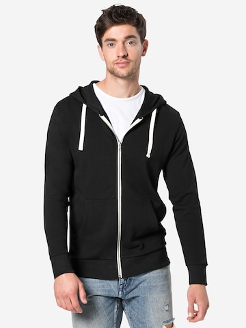 JACK & JONES Regular fit Sweatjacka 'Holmen' i svart: framsida