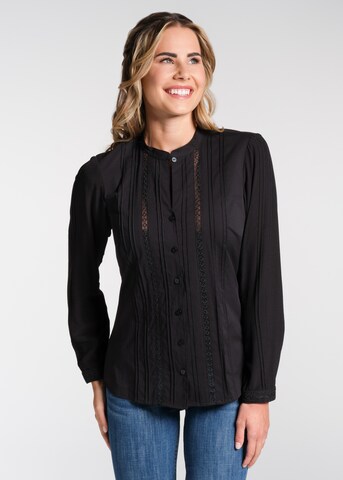 SPIETH & WENSKY Traditional Blouse 'Nizza' in Black: front