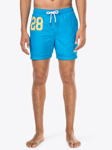 Shorts de bain Superdry en bleu : devant