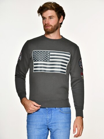 TOP GUN Sweatshirt ' TG-9018 ' in Grijs: voorkant