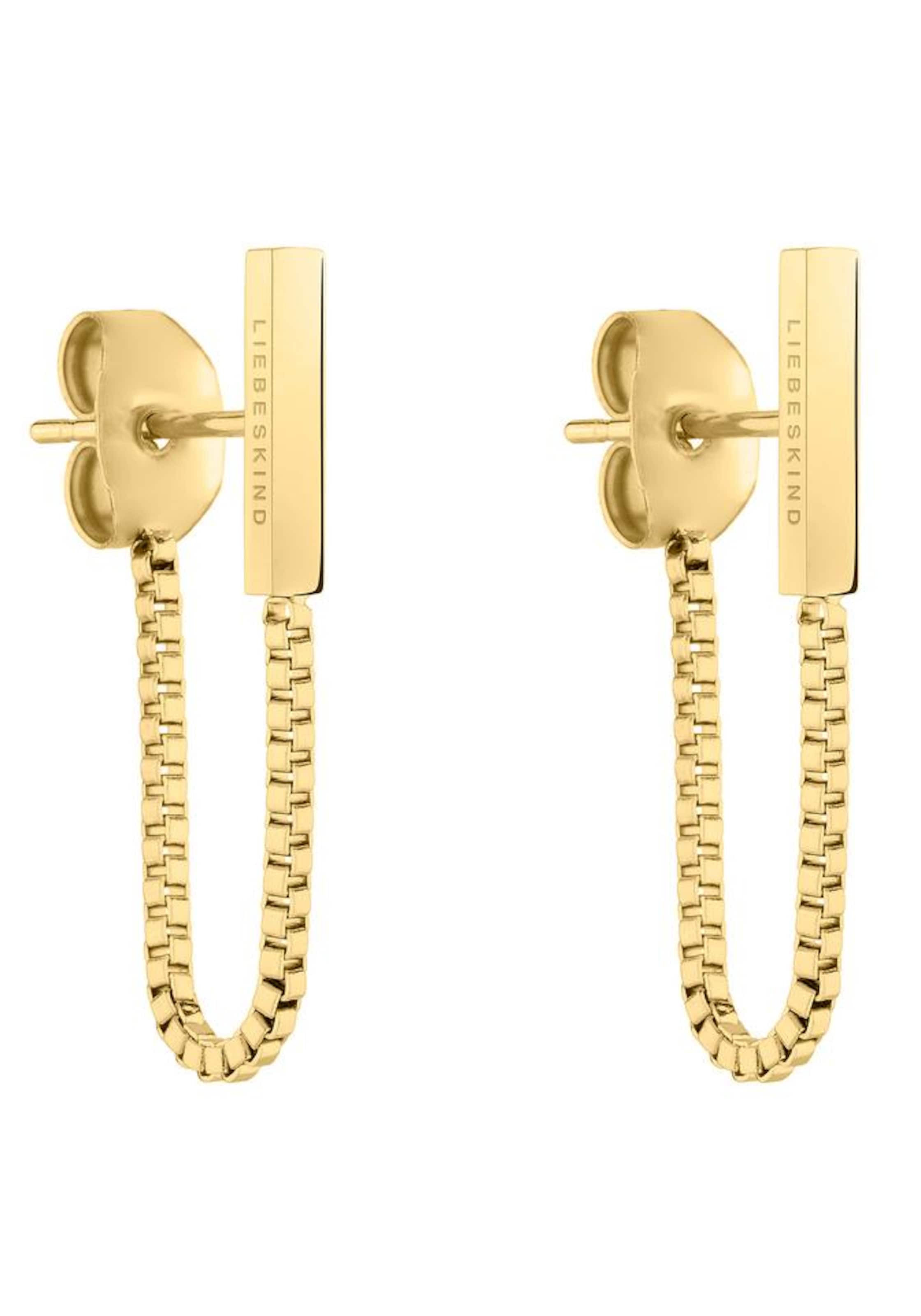 Boucles d'oreilles Liebeskind Berlin en or : devant