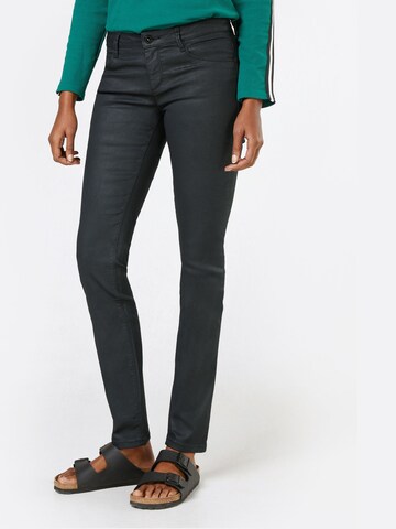 TOM TAILOR - Slimfit Vaquero 'slim Carrie with coating' en negro: frente