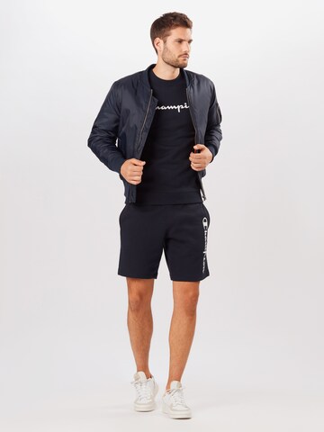 Champion Authentic Athletic Apparel Rovný strih Mikina - Modrá