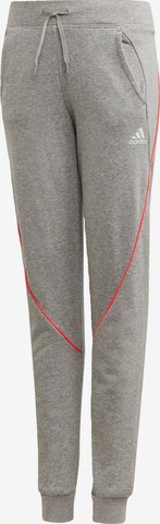 Effilé Pantalon de sport ADIDAS PERFORMANCE en gris : devant