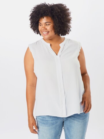 Camicia da donna 'CARMumi' di ONLY Carmakoma in bianco: frontale
