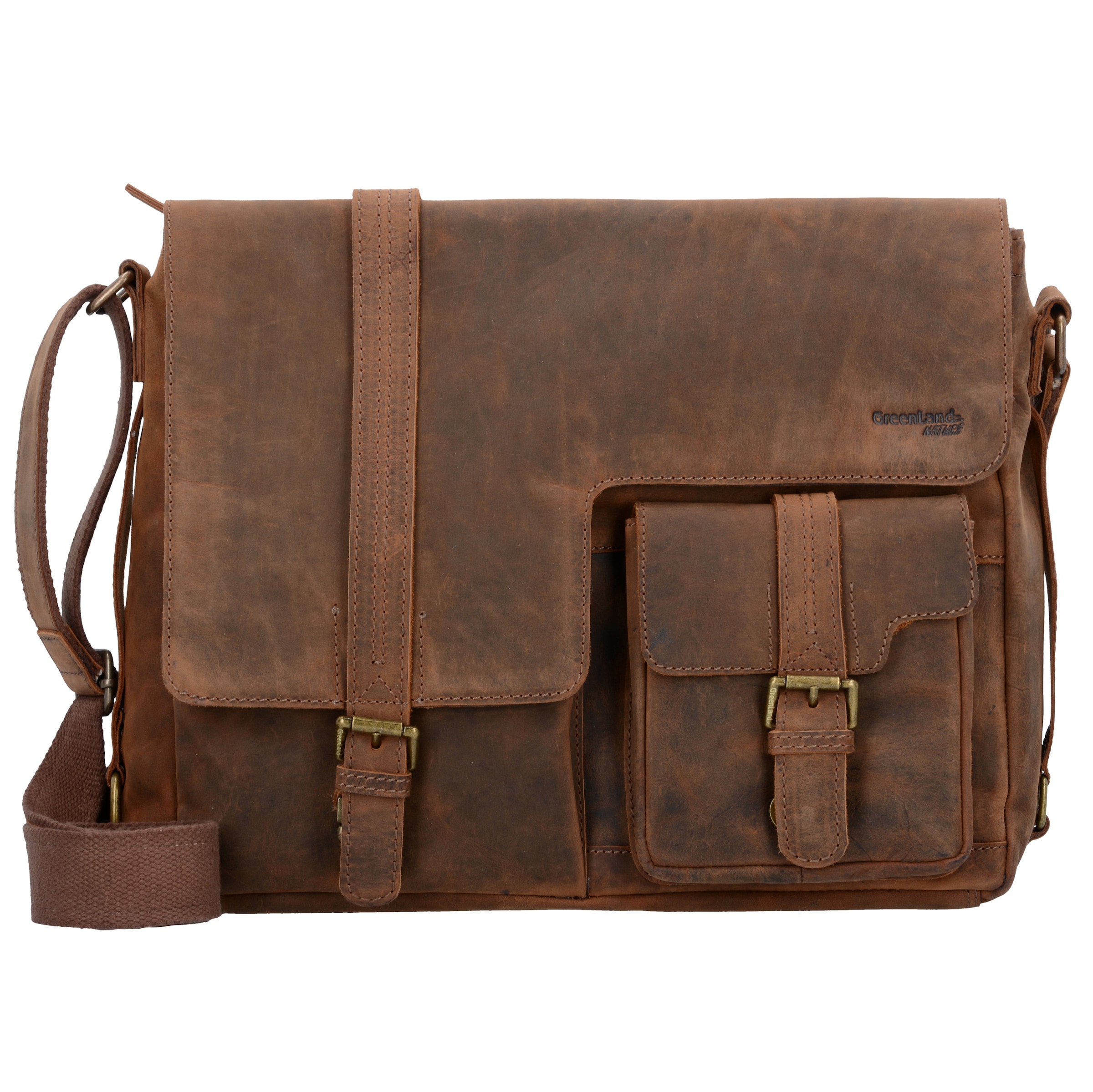 Greenland Nature Crossbody bag 'Montenegro' in Brown: front