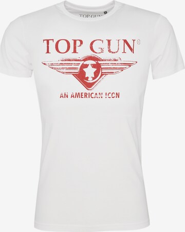 TOP GUN Shirt 'Beach' in Wit: voorkant