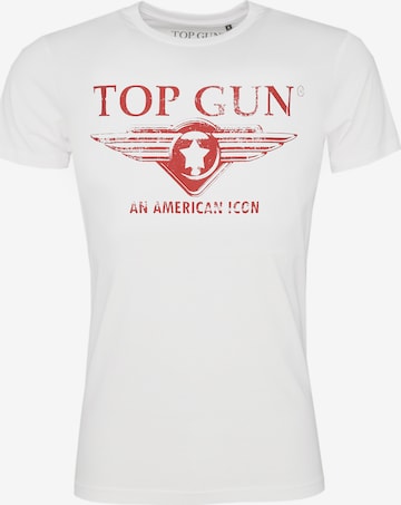 TOP GUN Shirt 'Beach' in Wit: voorkant