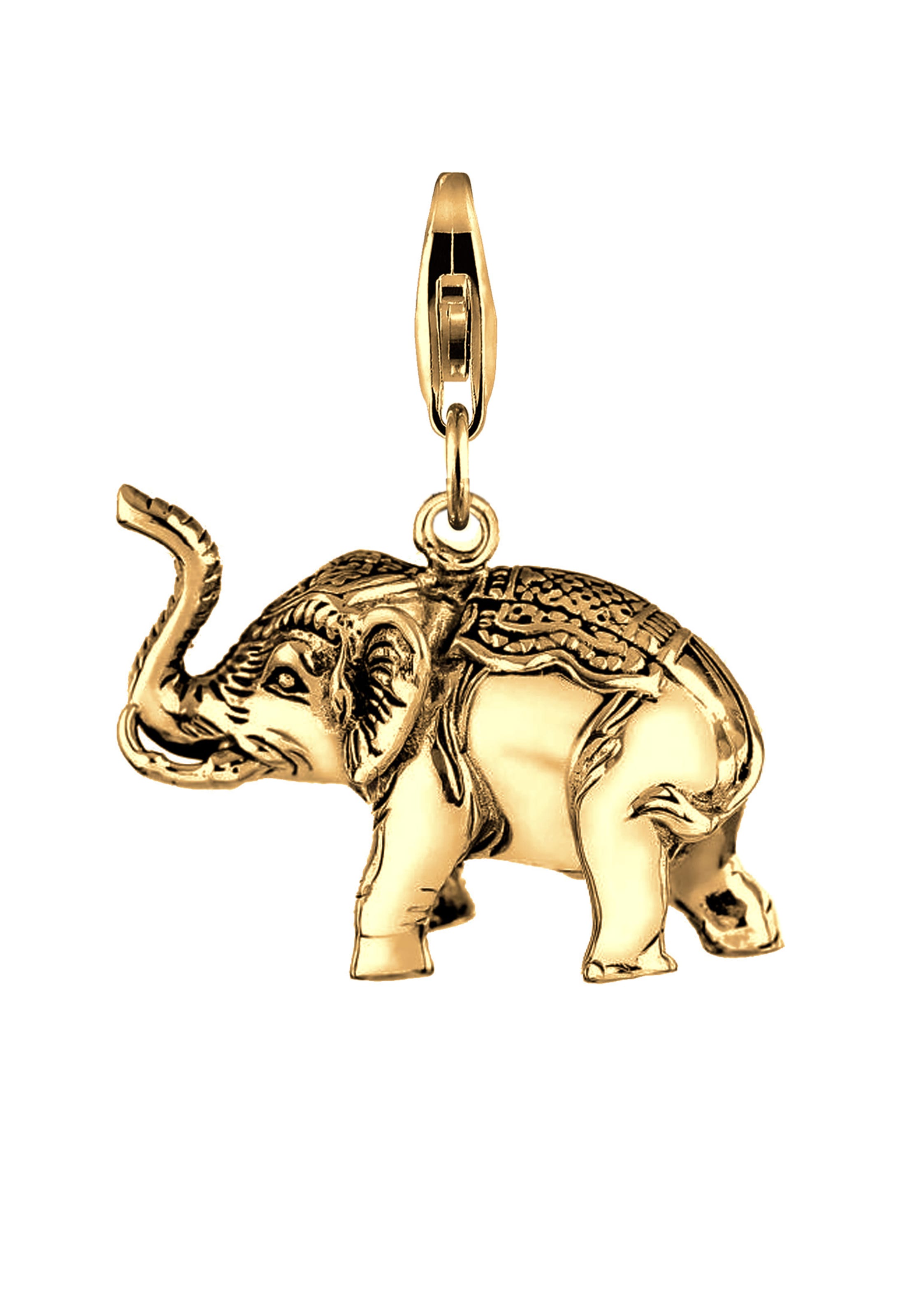 Nenalina Charm Bead, Elefant in Gold: Vorderseite