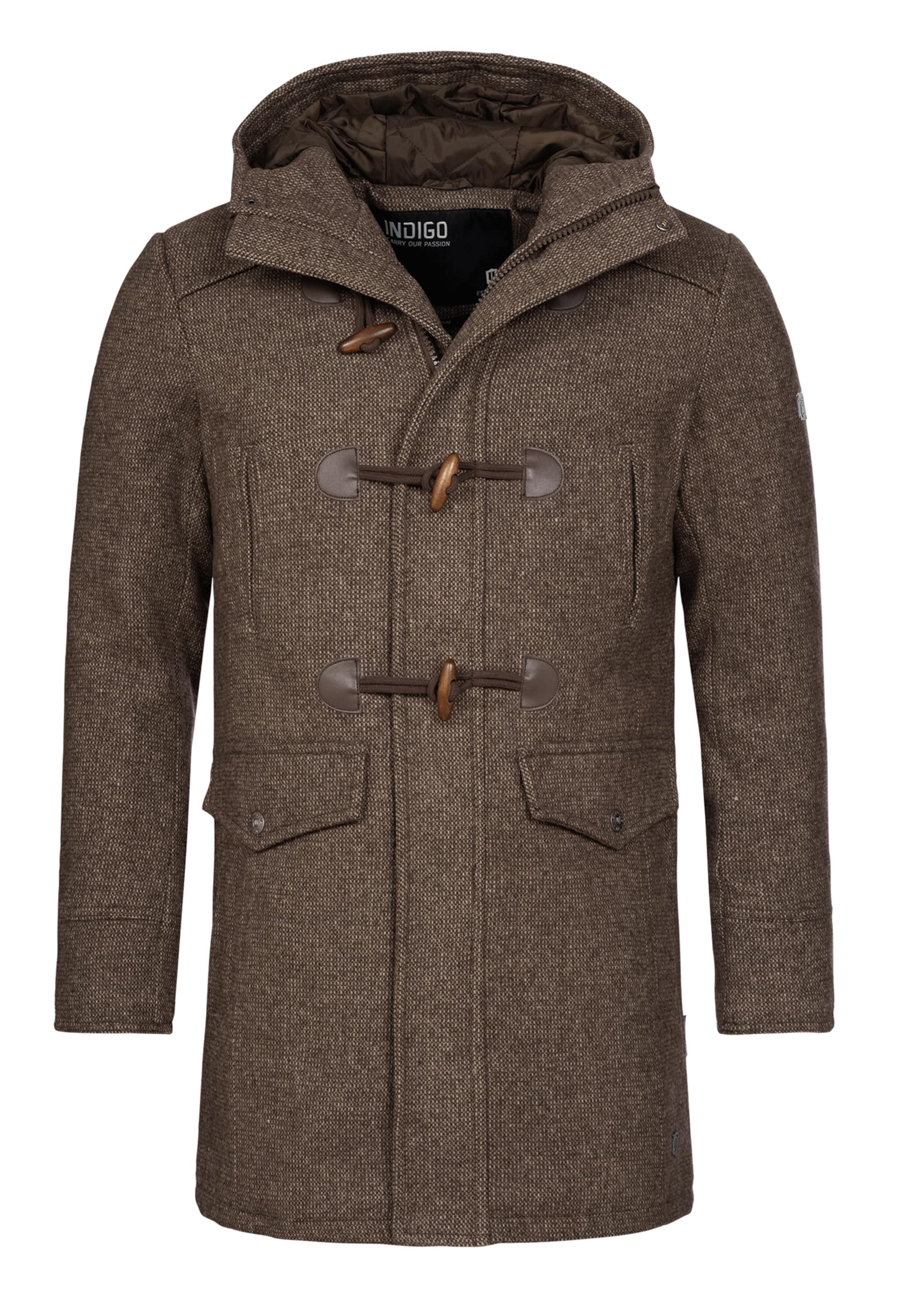 INDICODE JEANS Between-Seasons Coat in Brown: front