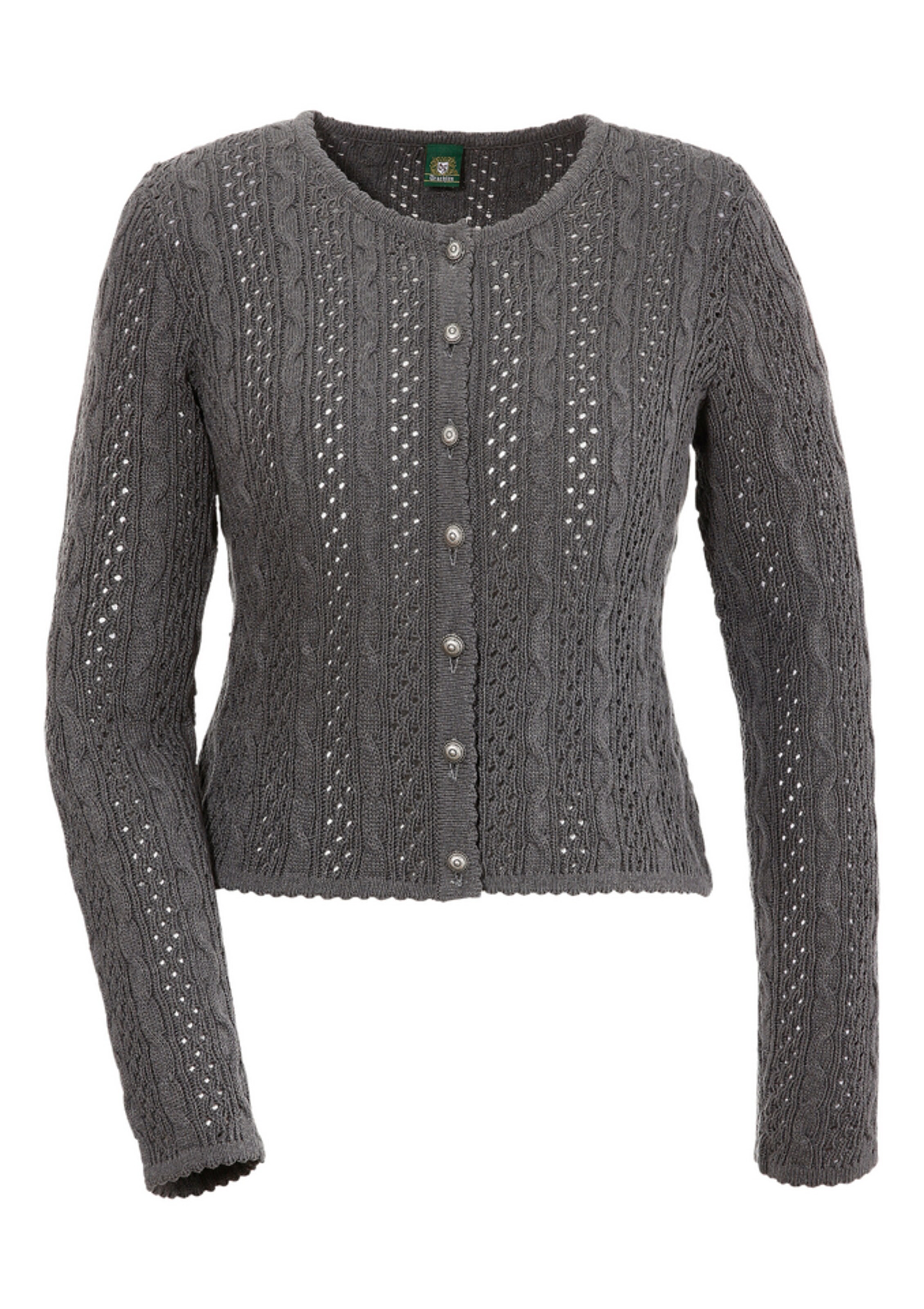 OS-TRACHTEN - Trachtenstrickjacke in grau