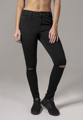 Urban Classics Skinny Jeans in Zwart: voorkant