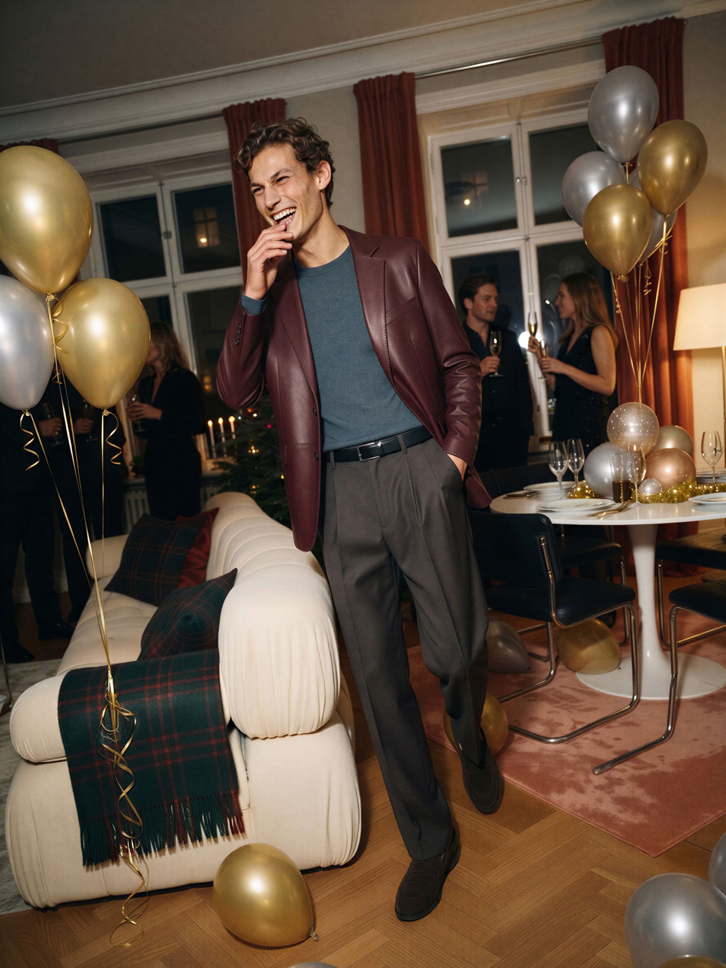 The AY Style Edit - Modern Burgundy Leather Blazer Look