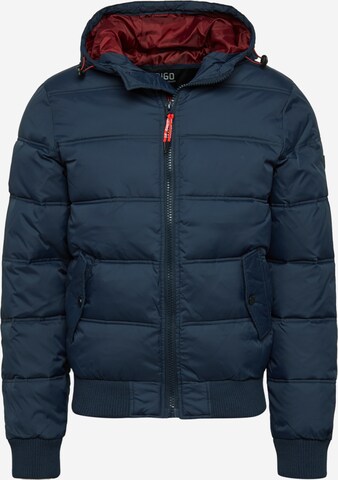 INDICODE JEANS Winterjas 'Adrian' in Blauw: voorkant