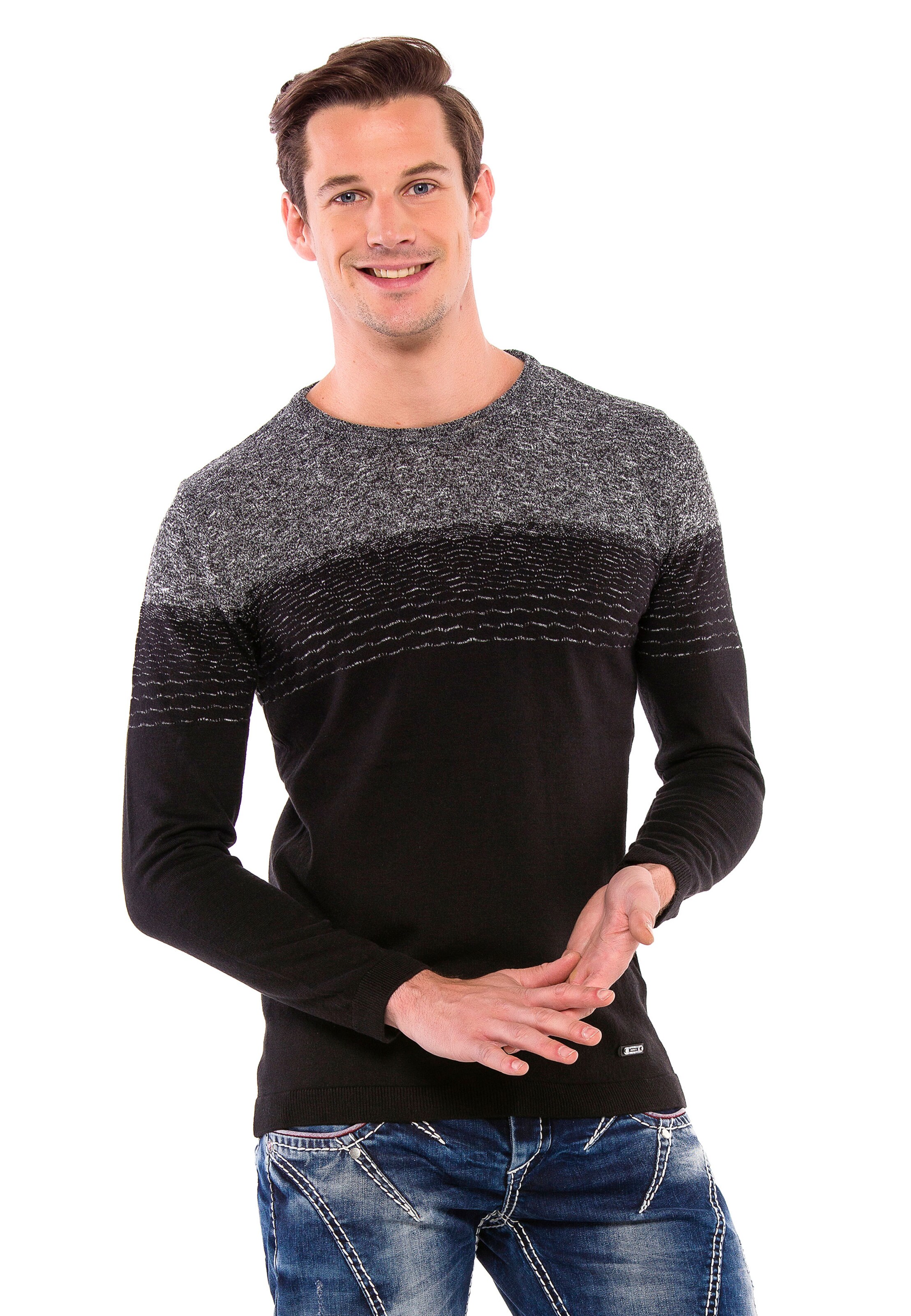 CIPO & BAXX Sweater in Black: front