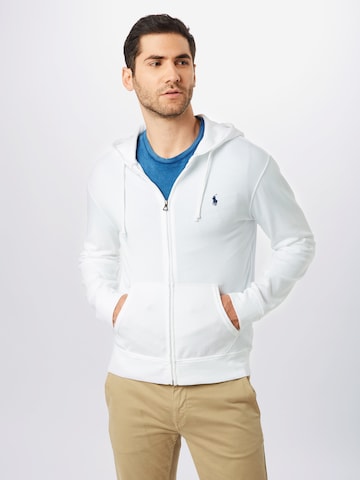 Polo Ralph Lauren Regular fit Sweat jacket in White: front