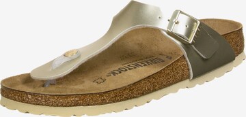 BIRKENSTOCK T-bar sandals ' Gizeh BF W ' in Gold: front