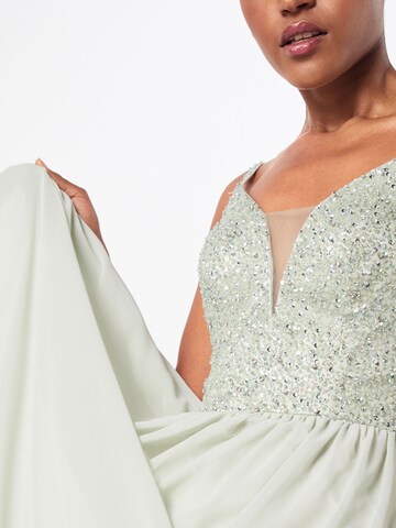 Robe de soirée 'DOUBLE STRAP BEADS' mascara en vert