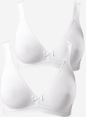 PETITE FLEUR Minimiser Bra in White: front