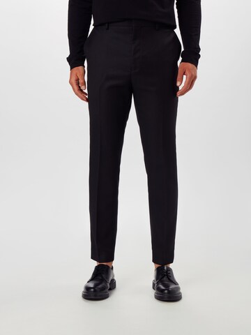 BURTON MENSWEAR LONDON Slimfit Bukse med press i svart: forside