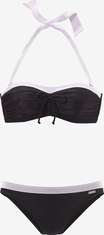 LASCANA Bandeau Bügel-Bandeau-Bikini in Schwarz: predná strana