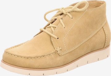 GABOR Lace-Up Ankle Boots in Beige: front