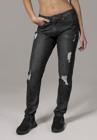 Urban Classics Jeans 'Boyfriend' in Zwart: voorkant