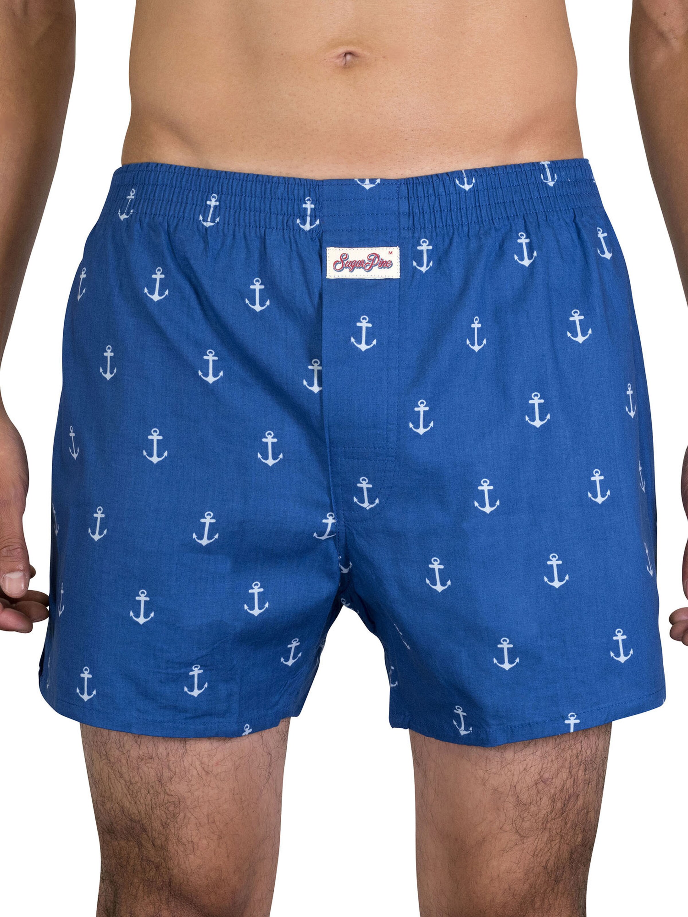 Sugar Pine Boxershorts ' Anker ' in Blauw: voorkant