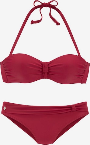 LASCANA Bügel-Bandeau-Bikini in Rot: predná strana