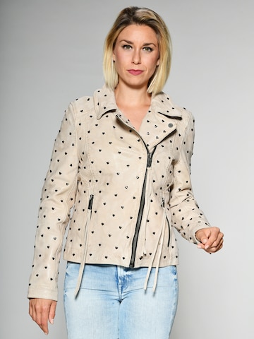 Maze Between-Season Jacket 'Heart' in Beige: front