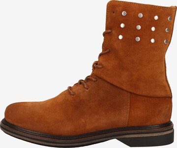 SHABBIES AMSTERDAM Lace-Up Ankle Boots in Brown