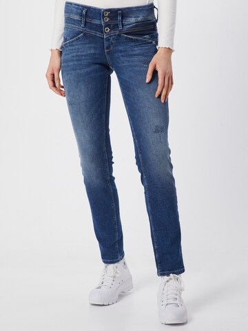 Coupe slim Jean 'Alexa' TOM TAILOR en bleu : devant