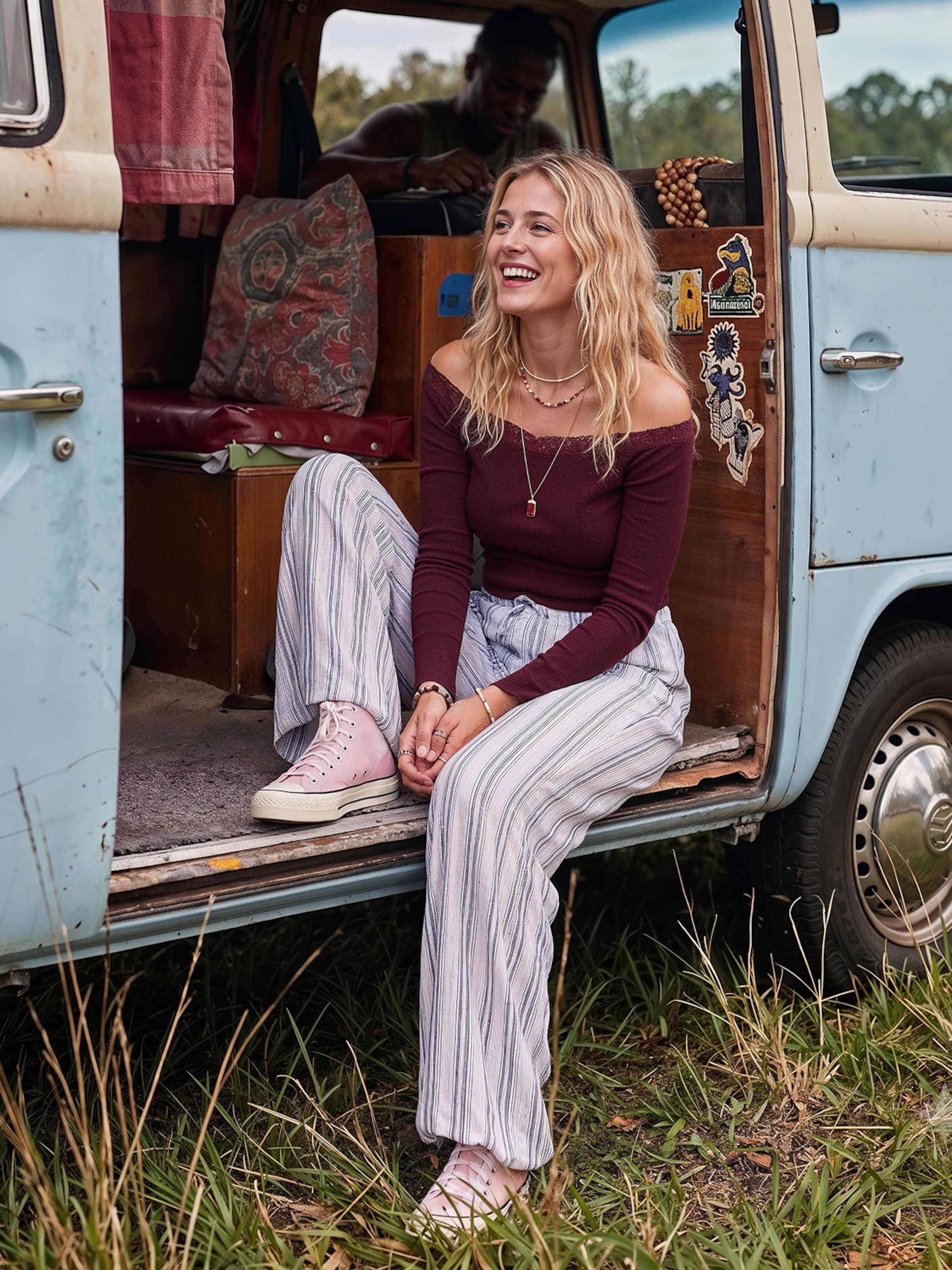 The AY Style Collective - Top With Striped Pants Look