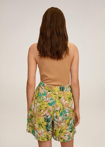 MANGO Loose fit Pleat-Front Pants 'Zeila' in Yellow