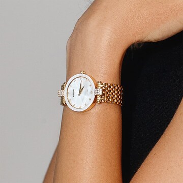 JOWISSA Analog Watch 'Facet Strass' in Gold