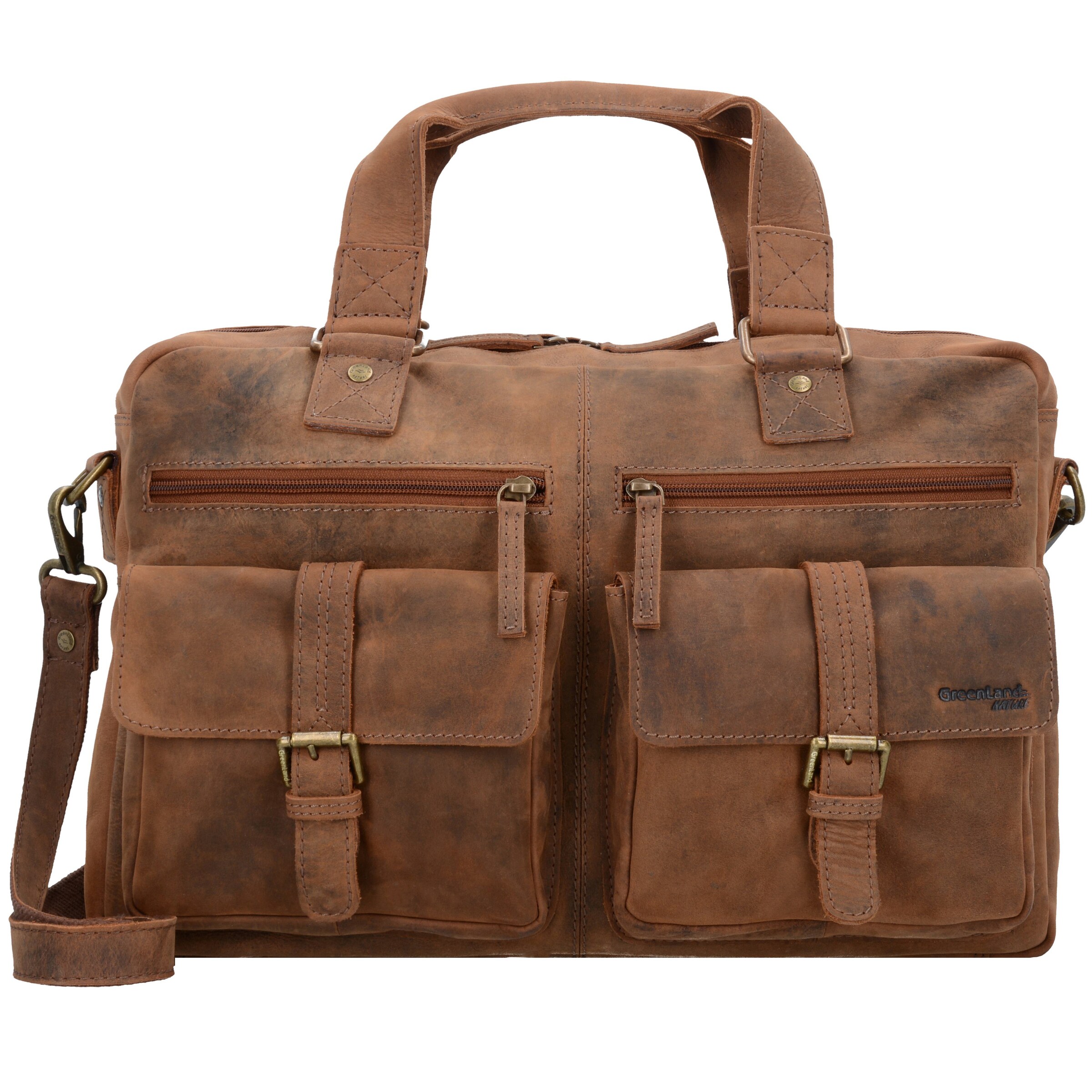 Porte-documents Greenland Nature en marron : devant