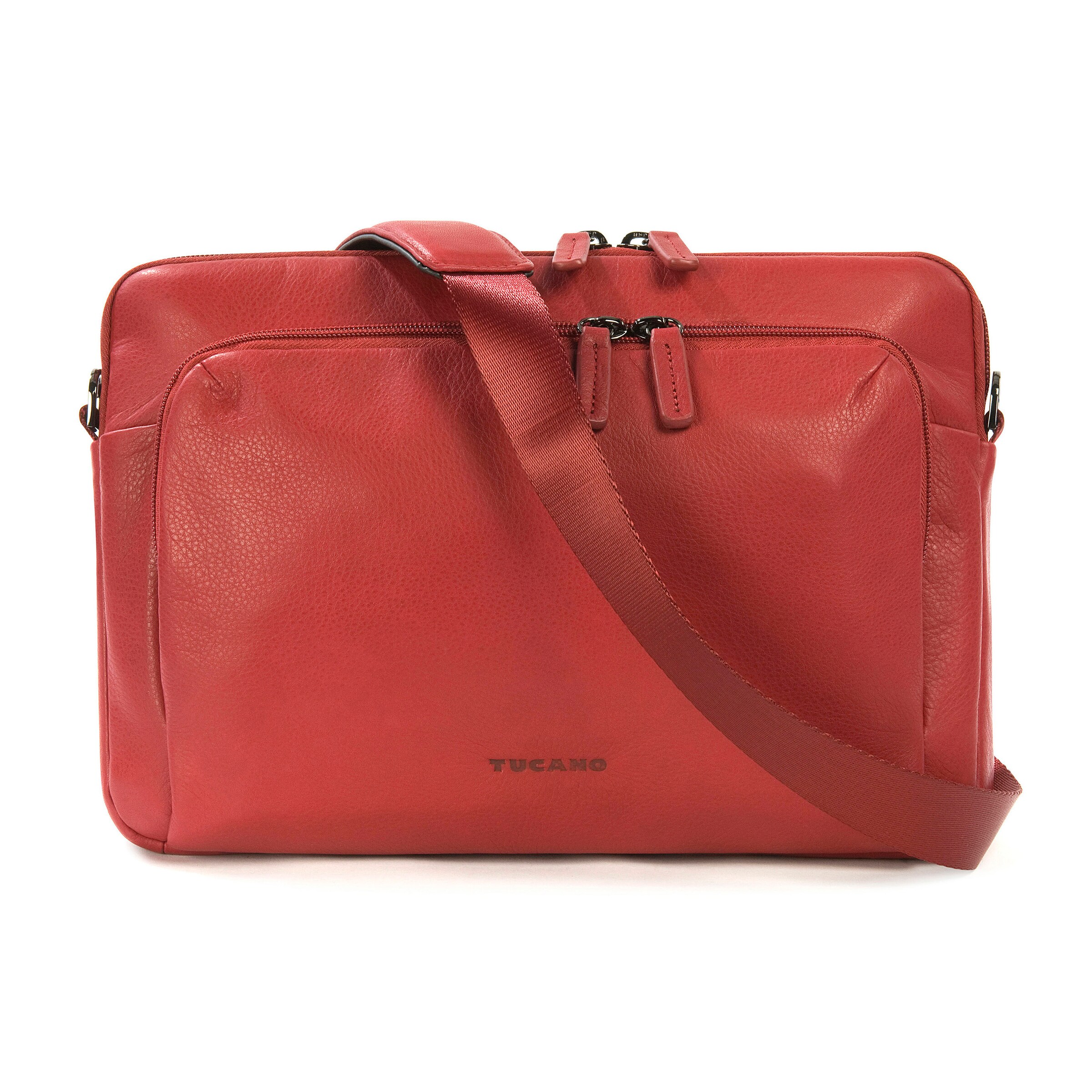 Borsa portadocumenti 'Leather bag 11 inch' di TUCANO in rosso
