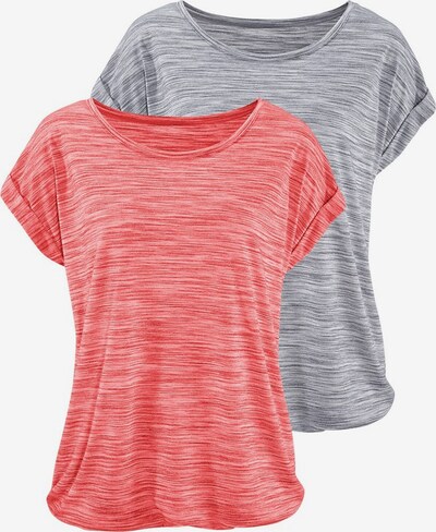 BEACH TIME T-shirt i gråmelerad / rosamelerad, Produktvy