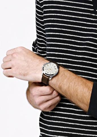 FOSSIL Zegarek analogowy 'GRANT' w kolorze brązowy: przód