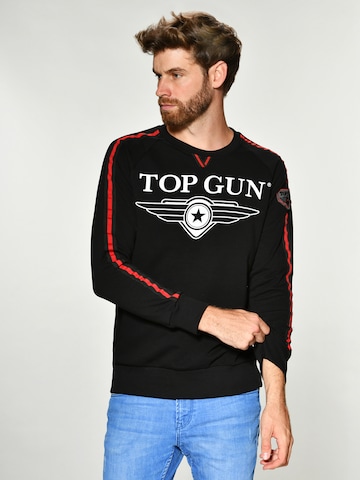 TOP GUN Sweatshirt 'Streak' in Zwart: voorkant