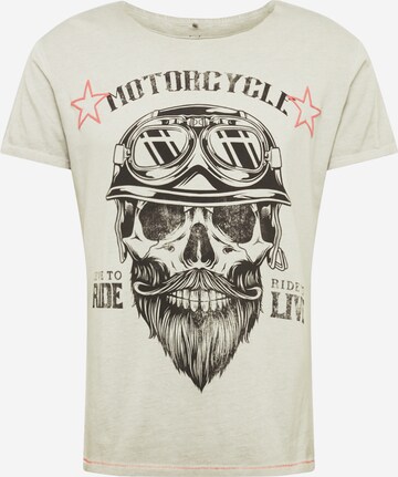 Key Largo Regular Fit T-Shirt 'MT BEARDED BIKDER' in Grau: predná strana