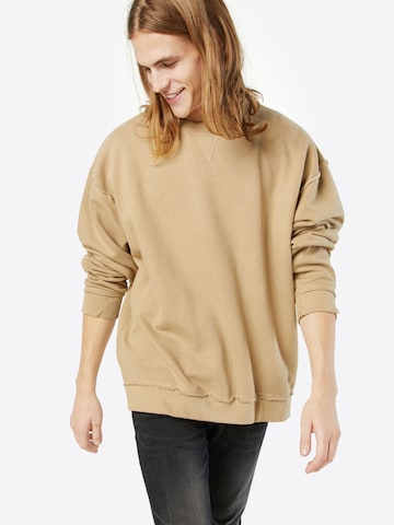 Urban Classics Sweatshirt 'Open Edge Crew' in Beige: voorkant