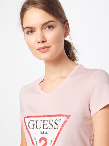 T-shirt 'LOGODREIECK' GUESS en rose