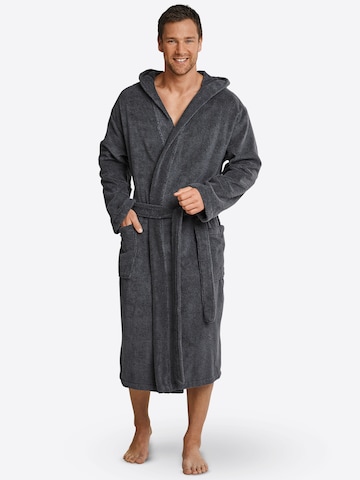 SCHIESSER Long Bathrobe in Grey: front