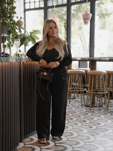 Sleek Monochrome Black Evening Look