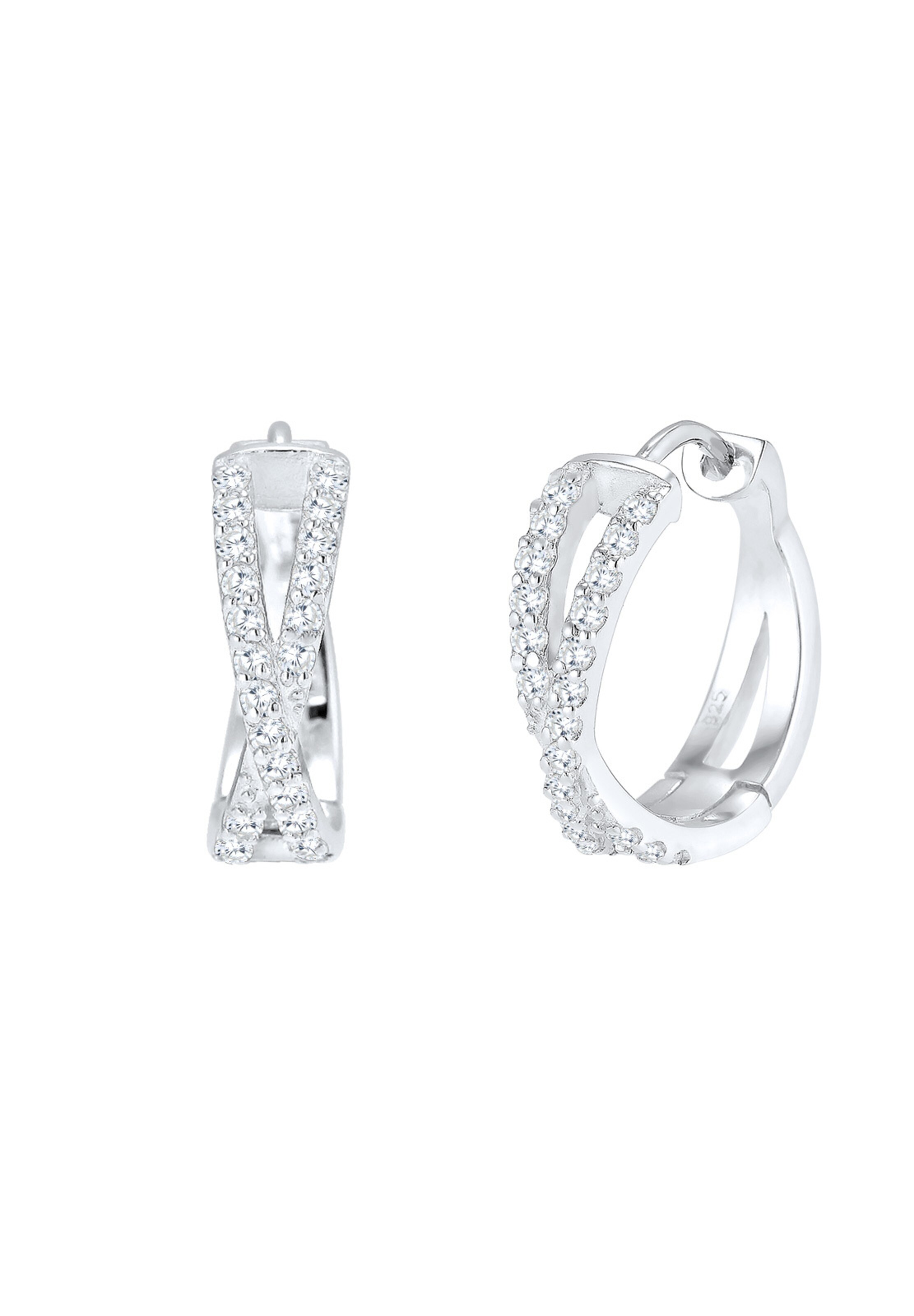 ELLI PREMIUM Ohrringe 'Twisted' in Silber