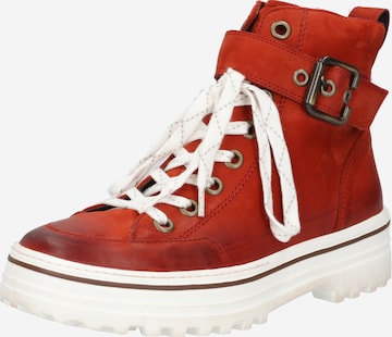 Paul Green Lace-Up Ankle Boots in Red: front