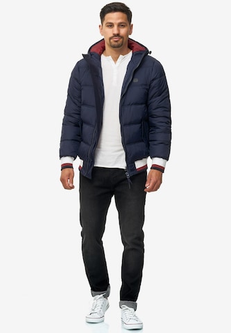 INDICODE JEANS Winter Jacket 'Bacon' in Blue: front